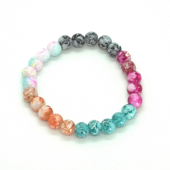 8mm Beaded Bracelet #BRB-152 - Picture 2 of 2
